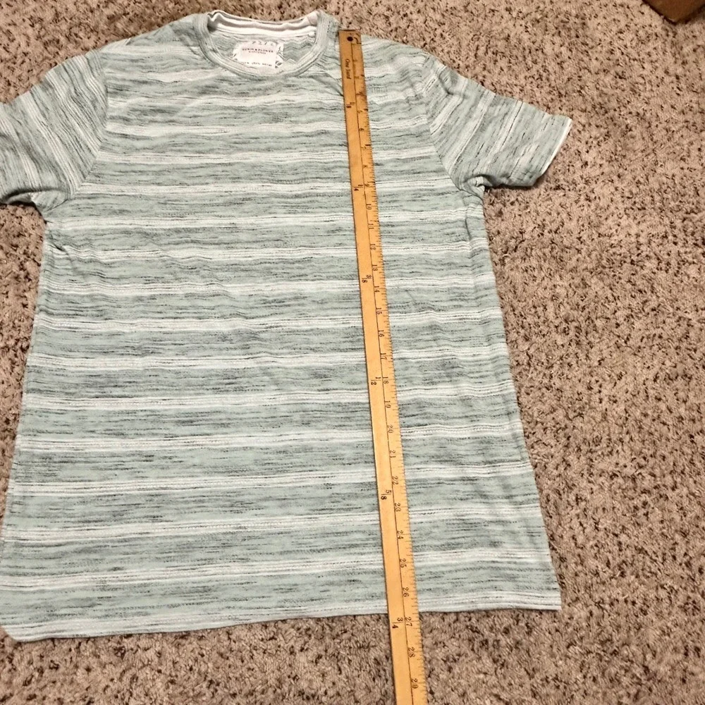 Denim & Flower Ricky Singh T-Shirt Women M Mint Green Excellent Striped Tee